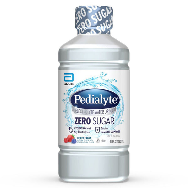 Pedialyte® Zero Sugar Oral Electrolyte Solution Berry Frost Flavor 33.8 oz. Electrolyte (1203711_CS) 4/CS