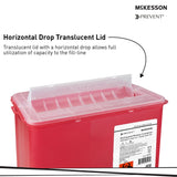 McKesson Prevent® Sharps Container Translucent Red Base 9-1/4 H X 10 W X 6 D Inch Horizontal Entry 2 Gallon (1202201_CS) 20/CS