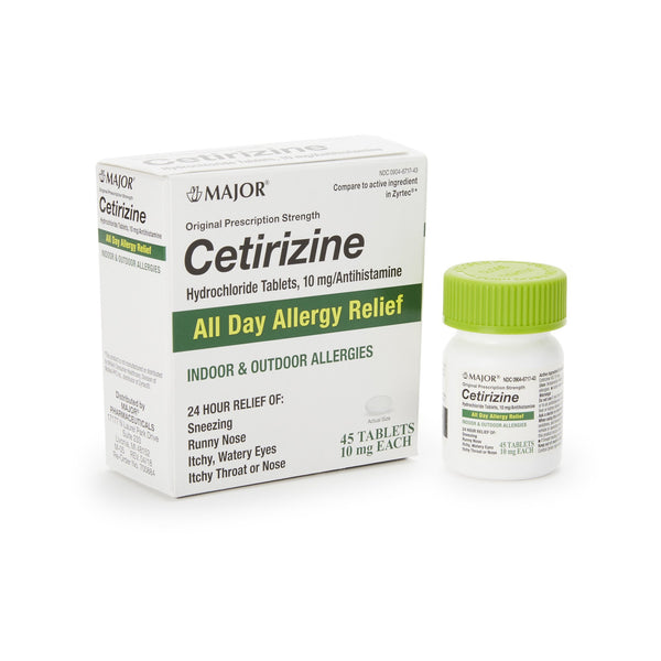 Major® Cetirizine HCl 10 mg Tablet 45 Tablets (1124063_BT) 1/BT