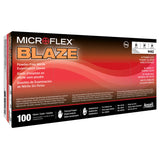 MICROFLEX® Blaze® Exam Glove Medium NonSterile Nitrile Standard Cuff Length Textured Fingertips Orange Not Rated (1083383_BX) 100/BX