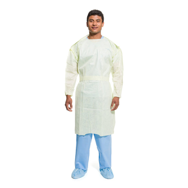 Halyard Tri-Layer Protective Procedure Gown Large Yellow NonSterile AAMI Level 2 Disposable (379372_EA) 1/EA