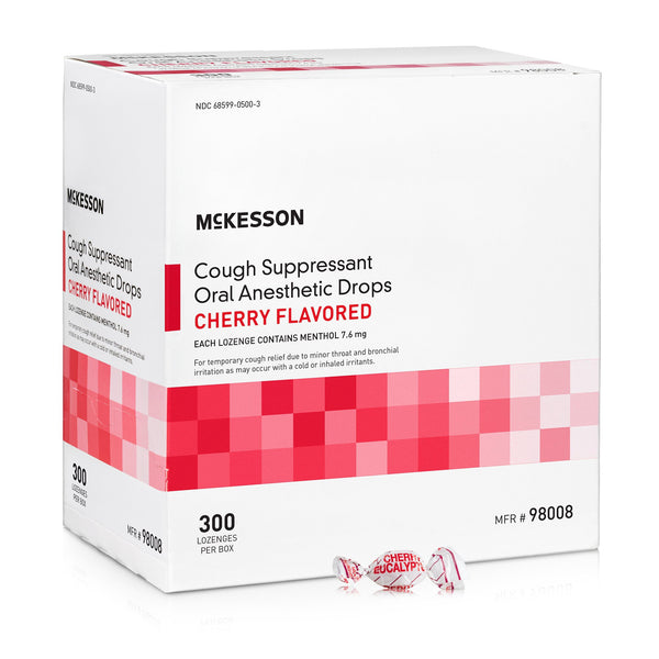 McKesson Brand Cold and Cough Relief 7.6 mg Strength Lozenge 300 per Box (1111732_BX) 300/BX