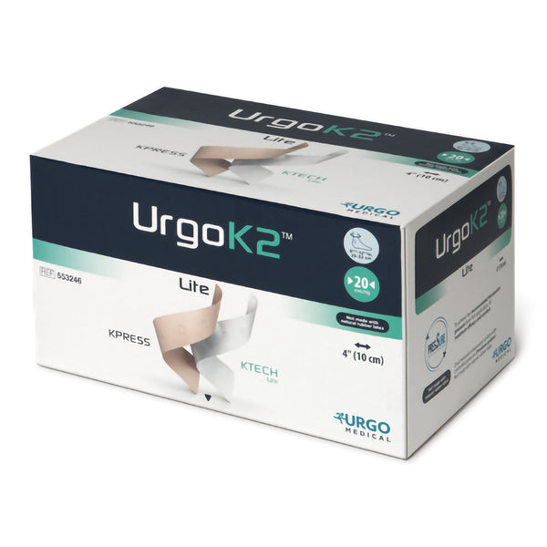 URGOK2™ Lite 2 Layer Compression Bandage System 4 X 9-3/4 X 12-1/2 Inch Self-Adherent Closure Tan / White / Pink NonSterile Large 20 mmHg (1170201_EA) 1/EA