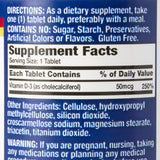 Basic's Dietary Supplement Vitamin D3 2,000 IU Strength Tablet 200 per Bottle (834717_BT) 1/BT