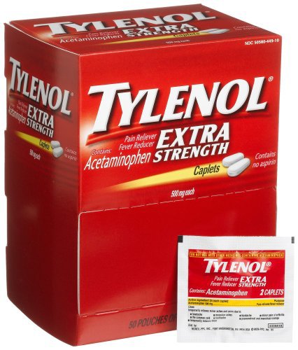 Tylenol® Pain Relief 500 mg Strength Acetaminophen Caplet 50 per Box (695057_CS) 36/CS