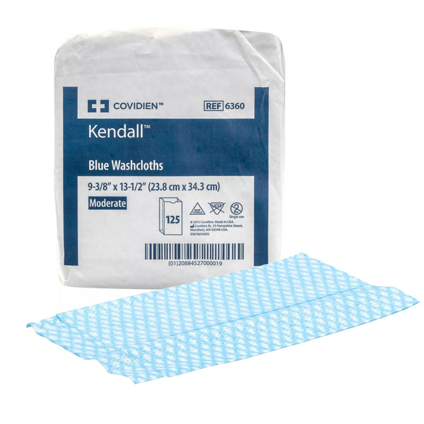 Kendall™ Washcloth 9-3/8 X 13-1/2 Inch Blue Disposable (1136069_BG) 125/BG