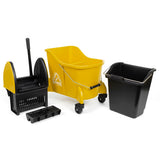 ToughWorks® 35 Quart Dual Chamber Bucket & Wringer, Yellow (HOS92224083YL) Each