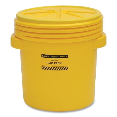 Eagle Manufacturing Poly Drum, Lab Pack, Screw-On Lid, Yellow, 20 gal (925-1650) Each