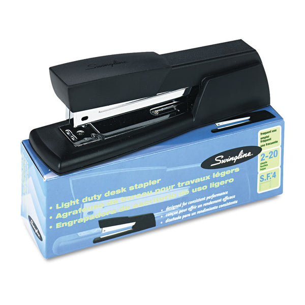 Swingline® Light-Duty Full Strip Desk Stapler, 20-Sheet Capacity, Black (SWI40701)