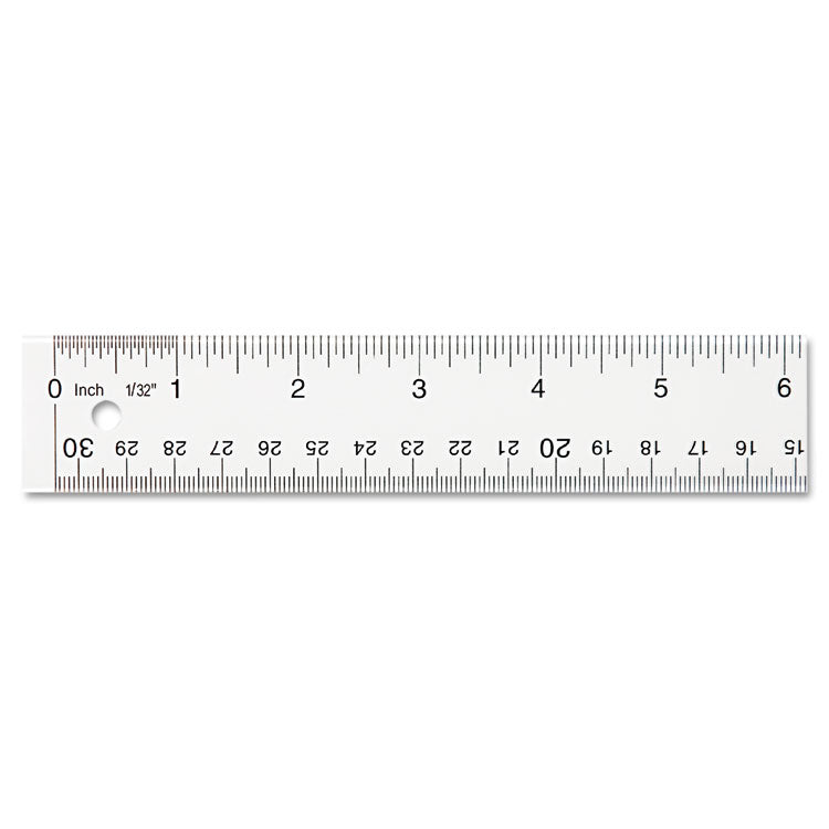 Westcott® Clear Flexible Acrylic Ruler, Standard/Metric, 12" Long, Clear (ACM10562)