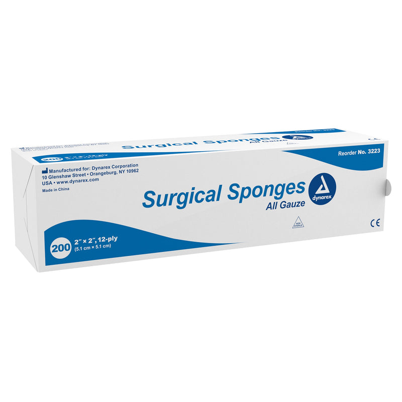 Dynarex® Gauze Sponge 2 X 2 Inch 12-Ply NonSterile 200 per Pack (798411_BX) 200/BX