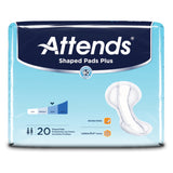 Attends® Shaped Pads Plus Bladder Control Pad 12 X 25-1/2 Inch Heavy Absorbency Polymer Core One Size Fits Most (1186542_CS) 80/CS