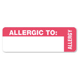 Tabbies® Medical Labels, ALLERGIC TO, 1 x 3, White, 500/Roll (TAB40562) Roll of 500