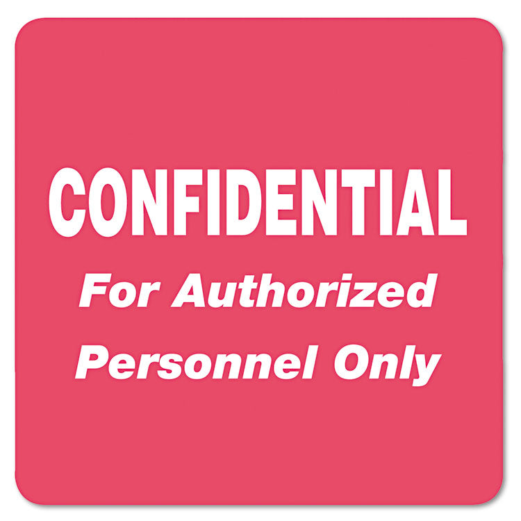 Tabbies® HIPAA Labels, CONFIDENTIAL For Authorized Personnel Only, 2 x 2, Red, 500/Roll (TAB40570) Roll of 500