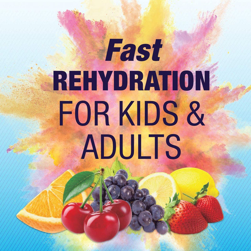 Pedialyte® Powder Packs Oral Electrolyte Solution Fruit Punch / Grape / Apple / Strawberry Flavor 0.3 oz. Electrolyte (843442_BX) 8/BX