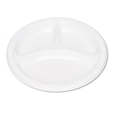 Tablemate® Plastic Dinnerware, Compartment Plates, 9" dia, White, 125/Pack (TBL19644WH)