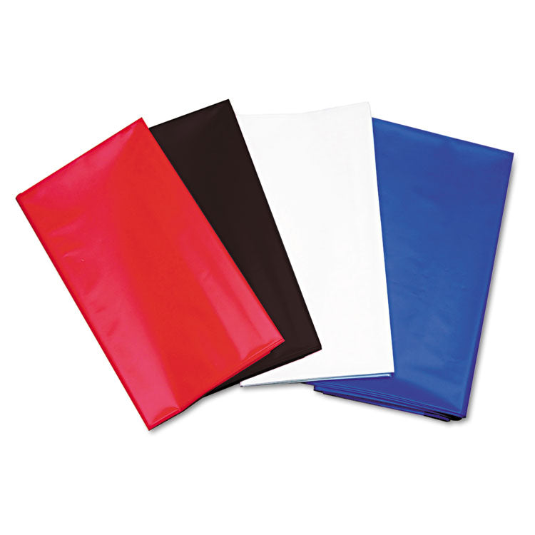 Tablemate® Table Set Rectangular Table Cover, Heavyweight Plastic, 54" x 108", Red, 6/Pack (TBL549RD) Pack of 6