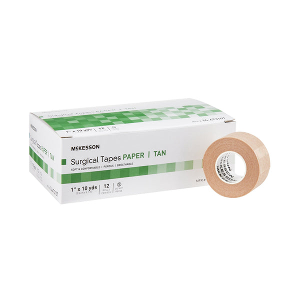 McKesson Medical Tape Tan 1 Inch X 10 Yard Paper NonSterile (1055584_CS) 144/CS