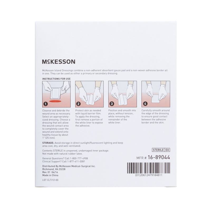 McKesson Island Dressing 4 X 4 Inch Square Sterile (491826_EA) 1/EA