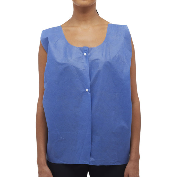 McKesson Exam Vest Blue One Size Fits Most Front Opening Snap Closure Unisex Disposable (1149905_CS) 75/CS