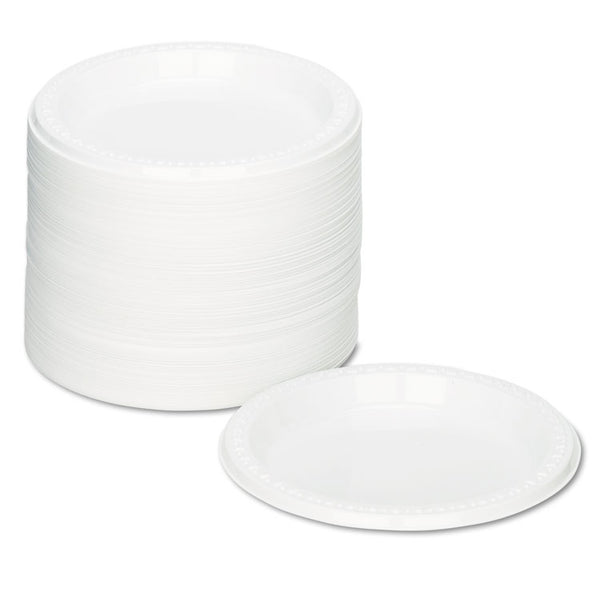 Tablemate® Plastic Dinnerware, Plates, 7" dia, White, 125/Pack (TBL7644WH) Pack of 125