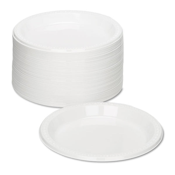 Tablemate® Plastic Dinnerware, Plates, 9" dia, White, 500/Carton (TBL9644WH)
