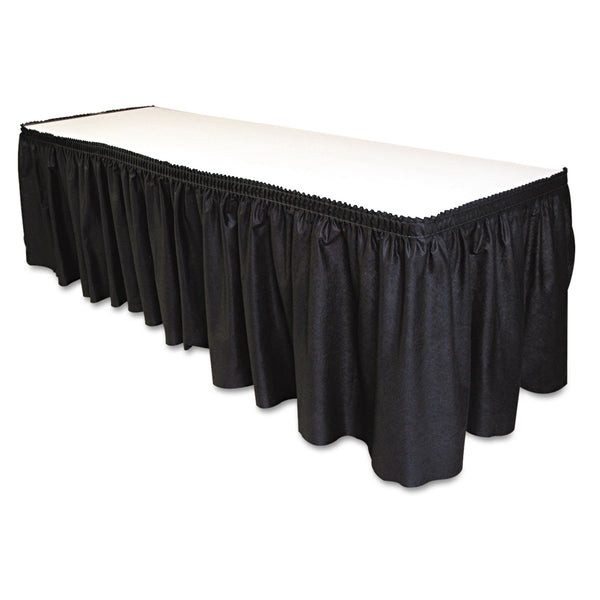 Tablemate Table Set Linen-Like Table Skirting, 29" x 14ft, Black (TBLLS2914BK) Each
