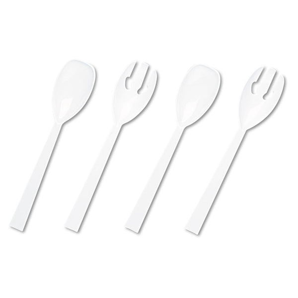 Tablemate® Table Set Plastic Serving Forks and Spoons, White, 24 Forks, 24 Spoons per Pack (TBLW95PK4) Box of 12