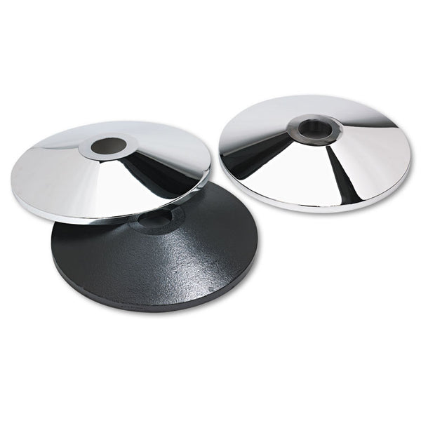 Tatco Adjusta-Tape Crowd Control Stanchion Base Only, Polished Aluminum, 14" Diameter, Silver, 2/Box (TCO11501) Case of 2