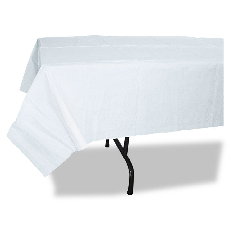 Tatco Paper Table Cover, Embossed Paper with Plastic Liner, 54" x 108", White, 20/Carton (TCO31108) Case of 20