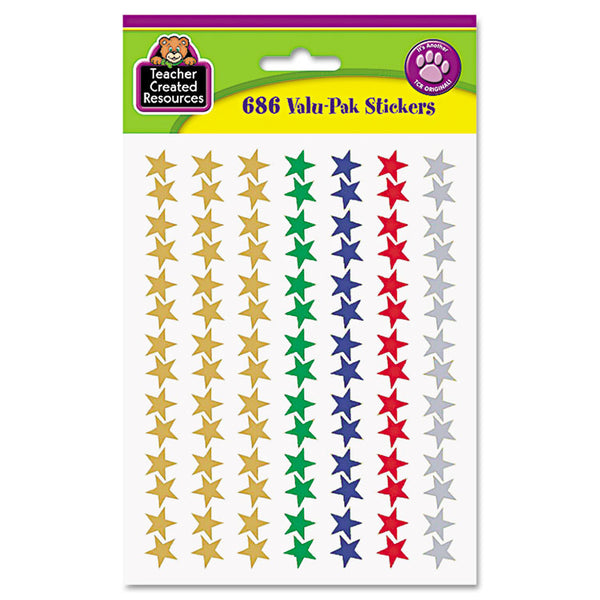 Teacher Created Resources Sticker Valu-Pak, Foil Stars, 686/Pack (TCR6644) Pack of 260