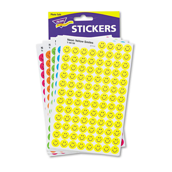 TREND® SuperSpots and SuperShapes Sticker Variety Packs, Neon Smiles, Assorted Colors, 2,500/Pack (TEPT1942) Pack of 2500