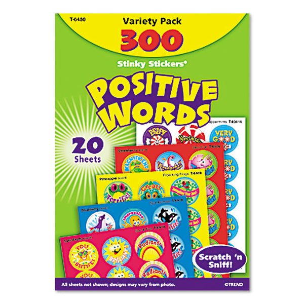 TREND® Stinky Stickers Variety Pack, Positive Words, Assorted Colors, 300/Pack (TEPT6480) Pack of 288