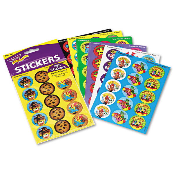 TREND® Stinky Stickers Variety Pack, Colorful Favorites, Assorted Colors, 300/Pack (TEPT6481) Pack of 300