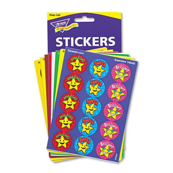 TREND® Stinky Stickers Variety Pack, Fun and Fancy, Assorted Colors, 432/Pack (TEPT6491) Pack of 432