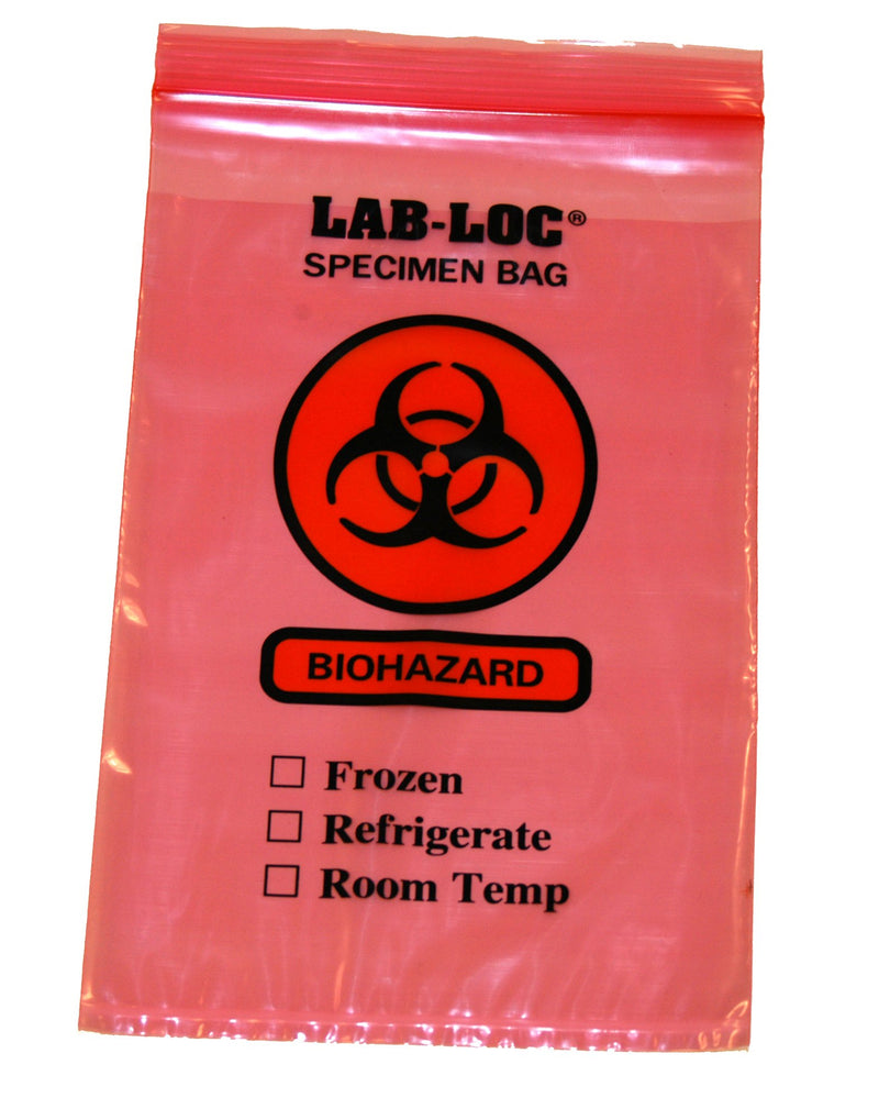 Lab-Loc® Specimen Transport Bag with Document Pouch 6 X 9 Inch Zip Closure Biohazard Symbol / Storage Instructions NonSterile (584264_CS) 1000/CS