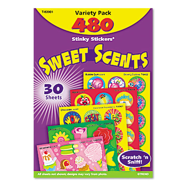 TREND® Stinky Stickers Variety Pack, Sweet Scents, Assorted Colors, 483/Pack (TEPT83901) Pack of 480