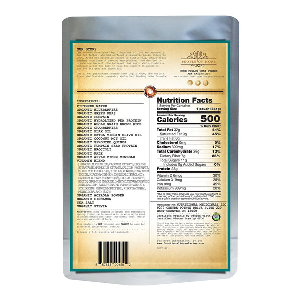 Liquid Hope® Peptide Formula Oral Supplement Berry Medley Flavor Liquid 12 oz. Pouch (1227502_CS) 24/CS