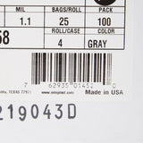 McKesson Trash Bag 45 gal. Gray LLDPE 1.1 mil 38 X 58 Inch Star Seal Bottom Coreless Roll (1137651_CS) 100/CS