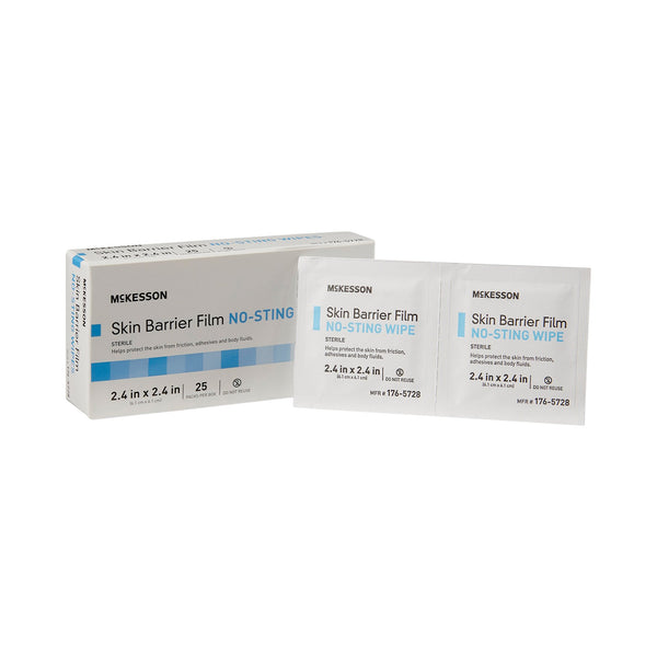 McKesson No Sting Skin Barrier Wipe 75 to 100% Strength Hexamethyldisiloxane Individual Packet Sterile (1088820_EA) 1/EA