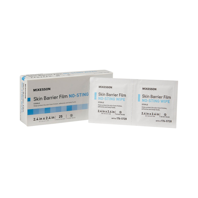 McKesson No Sting Skin Barrier Wipe 75 to 100% Strength Hexamethyldisiloxane Individual Packet Sterile (1088820_EA) 1/EA