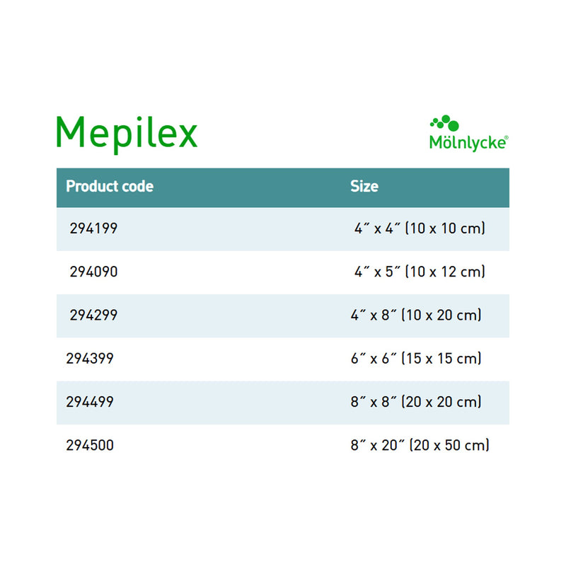 Mepilex® Foam Dressing 4 X 8 Inch Without Border Film Backing Silicone Adhesive Rectangle Sterile (712210_CS) 45/CS