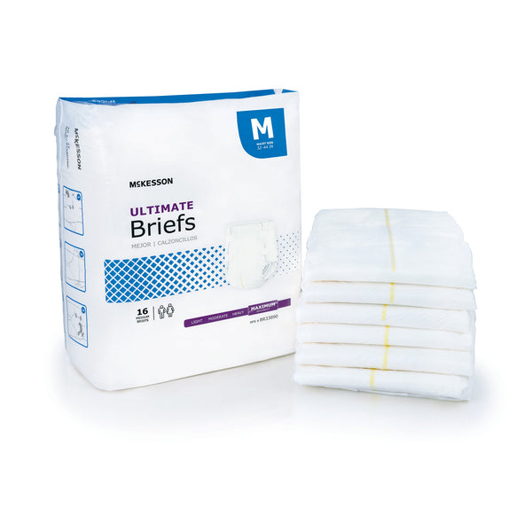 McKesson Unisex Adult Incontinence Brief Medium Disposable Heavy Absorbency (1141834_BG) 16/BG