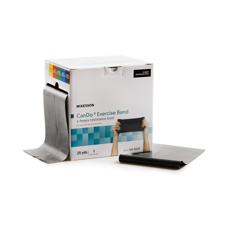 McKesson CanDo® Exercise Resistance Band Black 5 Inch X 25 Yard X-Heavy Resistance (1073314_EA) 1/EA
