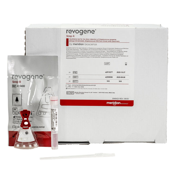 Revogene® Strep A Respiratory Test Kit Strep A Test 24 Tests CLIA Non-Waived (1151946_BX) 24/BX