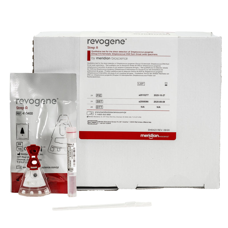 Revogene® Strep A Respiratory Test Kit Strep A Test 24 Tests CLIA Non-Waived (1151946_BX) 24/BX