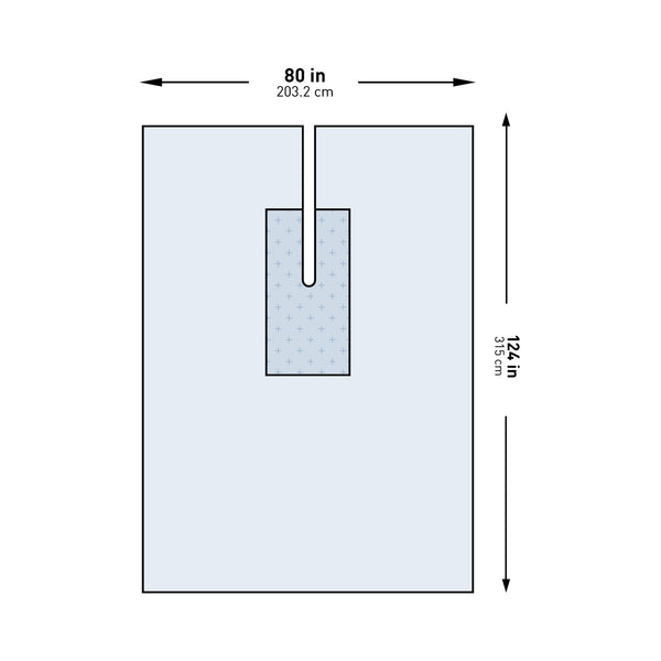 McKesson Orthopedic Drape U-Drape with Split 80 W X 124 L Inch Sterile (1101296_PK) 1/PK