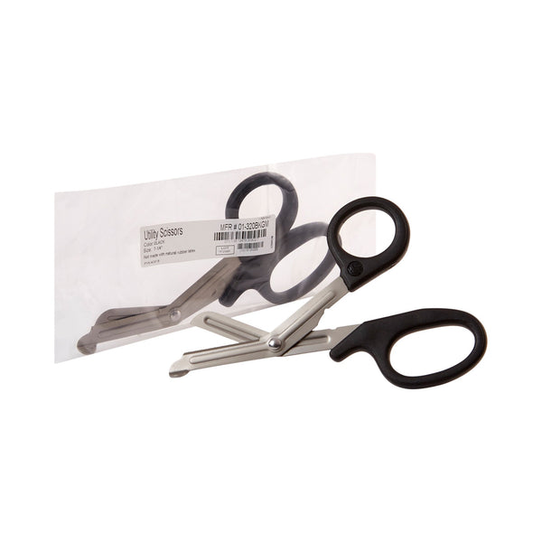 McKesson Utility Scissors 7-1/4 Inch Length Office Grade Stainless Steel / Plastic NonSterile Finger Ring Handle Angled Blunt Tip / Blunt Tip (472589_EA) 1/EA