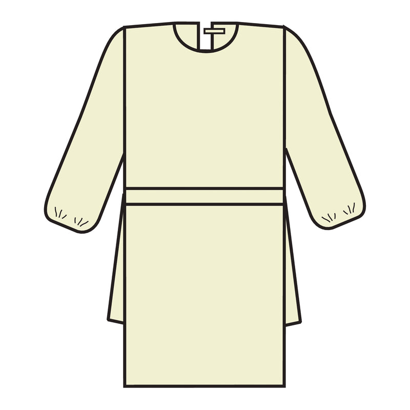 Halyard Tri-Layer Protective Procedure Gown Large Yellow NonSterile AAMI Level 2 Disposable (379372_CS) 100/CS