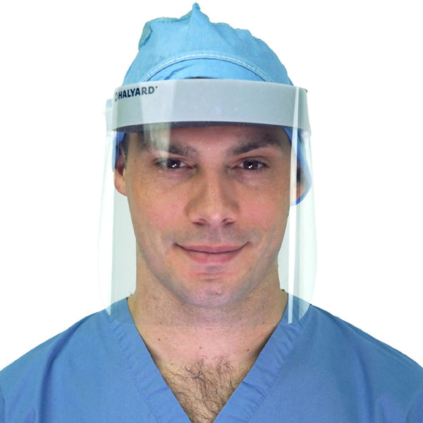 Halyard Face Shield One Size Fits Most 3/4 Length Anti-fog Disposable NonSterile (180155_CS) 40/CS